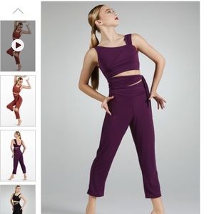 Balera performance cropped cutout jumpsuit